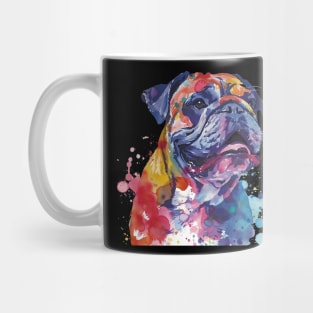 Bulldog Dog Water Color Pop Art Design for Dog Lover Mug